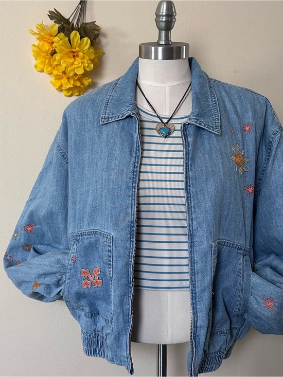MOTHER Jackets & Blazers - MOTHER | Embroidered Butterfly Denim Jacket (s) NWT